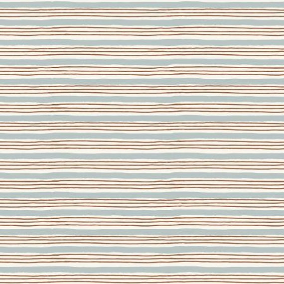 Wallflower - Painterly Stripes - Sky Blue Fabric-HJ304-SB1- Cotton + Steel, RJR, Sold by the 1/2 yard or the yard