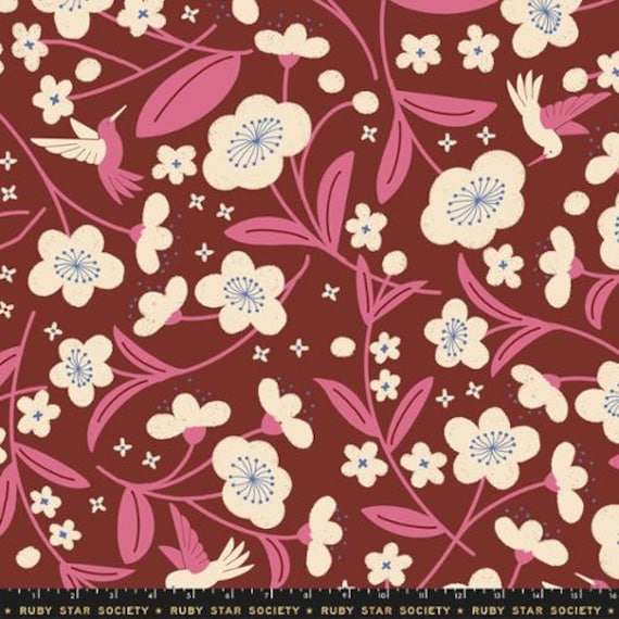 108" Persimmon, in Cranberry, RS1127 14, Ruby Star Society, sold by the yard