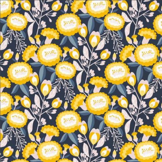 Glory - Isla - Navy Fabric- MC200-NA3- Cotton + Steel- Sold by the 1/2 yard or the yard