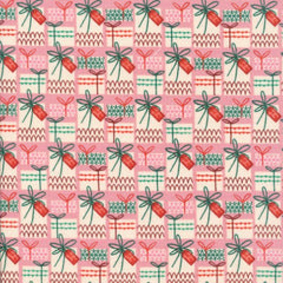 Christmas Past, Gift Wrapped, By Lori Rudolph, for Cloud9 Fabrics, Organic quilting cotton, sold by the 1/2 yard or the yard