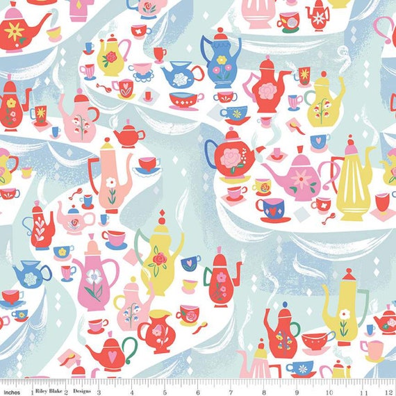 Down the Rabbit Hole, Tea Party Multi, by Jill Howarth, for Riley Blake Designs, sold by the 1/2 yard or the yard