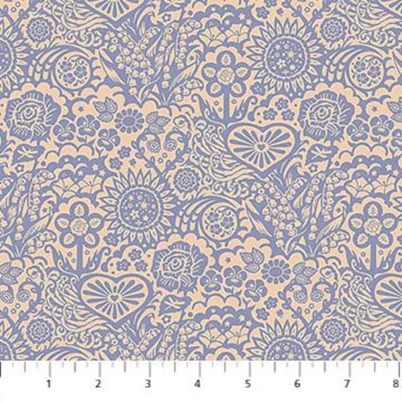 Yesterday, Little Heaven, in Cornflower, AMT156-63V, Northcott Fabrics, Anna Maria Textiles, sold by the yard