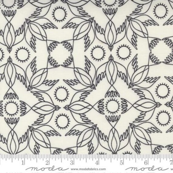 Birdsong, Kaleidoscope Bird, in Raven, By Gingiber, 48355 11, Moda Sold by the 1/2 yard or the yard
