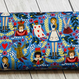 Wonderland, Light Blue CANVAS, Rifle Paper Co, Cotton and Steel, Sold by the 1/2 yard or the yard