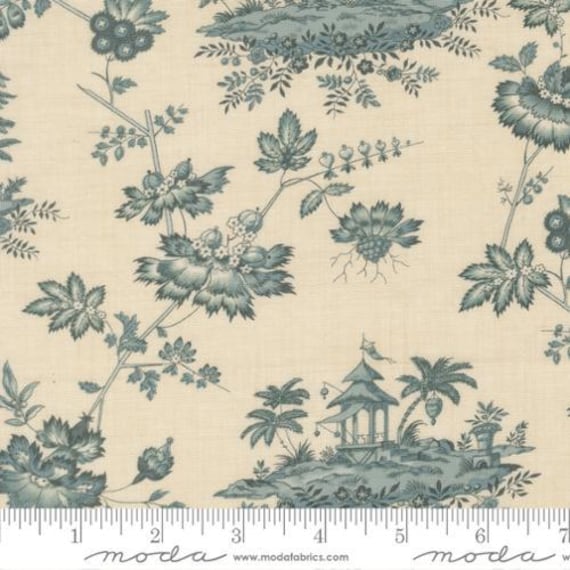 Fleur De Paris, in French Blue , By French General, 13992 13,  Moda, sold by the yard
