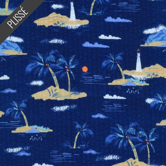 Plissé Collection, Coastline, in Navy, SB-82156D1-4, By robert Kaufman, sold by the yard