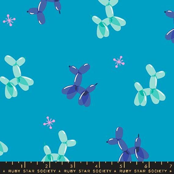 Eye Candy, Balloon Animal , Cerulean, RS5156 19,  Ruby Star Society, Moda, sold by the 1/2 yard or the yard