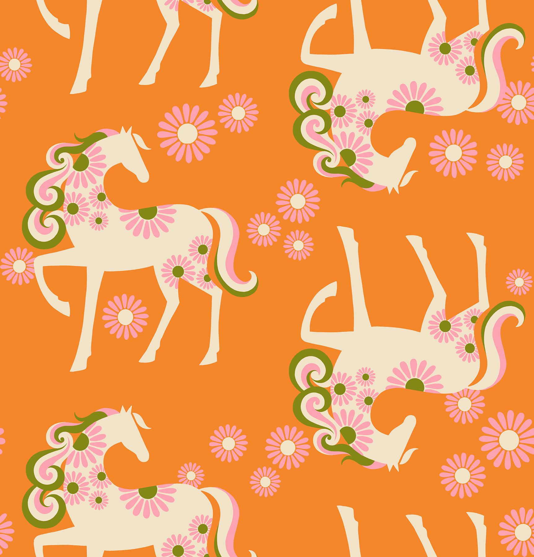 CANVAS Carousel: Fancy Horse in Burnt Orange CANVAS Carousel: Fancy Horse in Burnt Orange