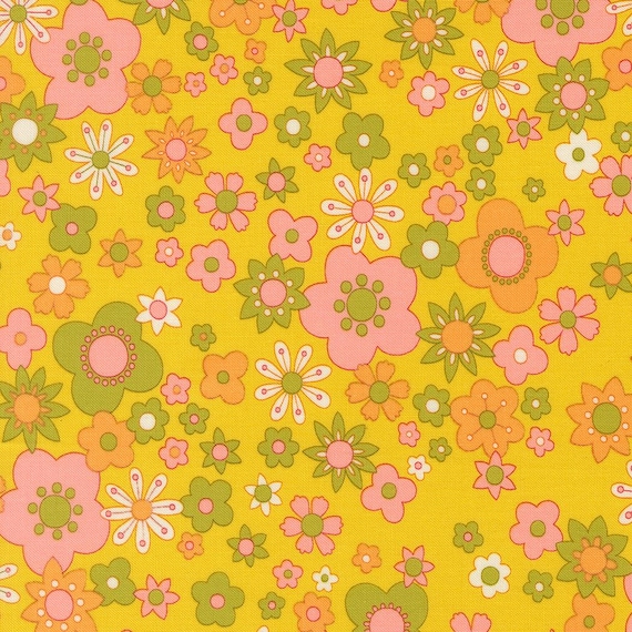 Happy Daze, by Chloe's Closet, Citrine, 33841 15 Moda Fabric, sold by the yard