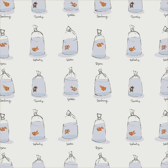 Goldfishes in Bags by Heather Givans, Windham Fabrics, sold by the yard