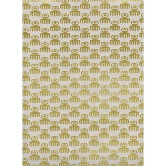 Akoma - Duafe - Golden Unbleached Metallic Fabric- R1975-002 - By Rashida Coleman-Hale- Cotton and Steel- Sold by the 1/2 yard or the yard