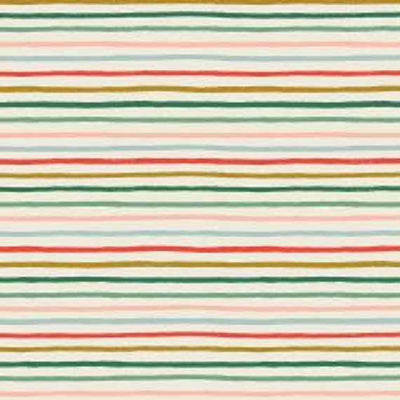 Holiday Classics,  Festive Stripes, Multi Metallic Fabric, RP609-MU1M, By Rifle Paper Co,Cotton and Steel, sold by the 1/2 yard or the yard