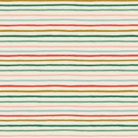 Holiday Classics,  Festive Stripes, Multi Metallic Fabric, RP609-MU1M, By Rifle Paper Co,Cotton and Steel, sold by the 1/2 yard or the yard