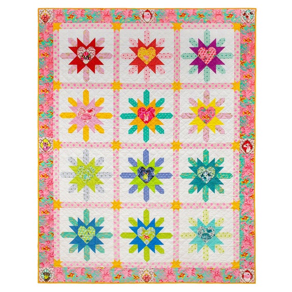 Tula Pink, Heart Burst Quilt Kit, FreeSpirit Fabrics