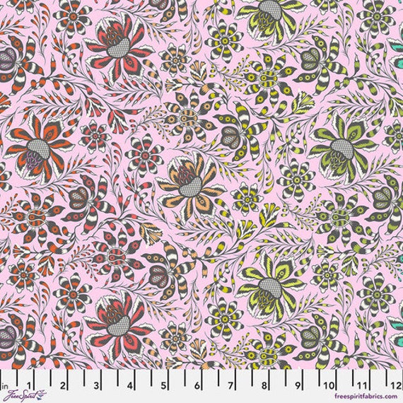 ROAR! Wild Vine - Blush, PWTP227.BLUSH, by Tula Pink, for FreeSpirit, sold by the 1/2 yard or the yard