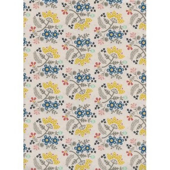 Paper Cuts- Paper Bouquet- Lemon Unbleached Cotton- R1966-001- Cotton and Steel/RJR- sold by the 1/2 yard or the yard cut continuous