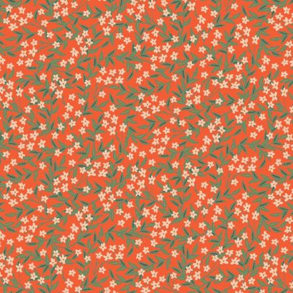 Bramble, Daphne, Red Metallic Fabric, RP907-RE2M, Rifle Paper Co, Cotton + Steel, RJR, Sold by the 1/2 yard or the yard