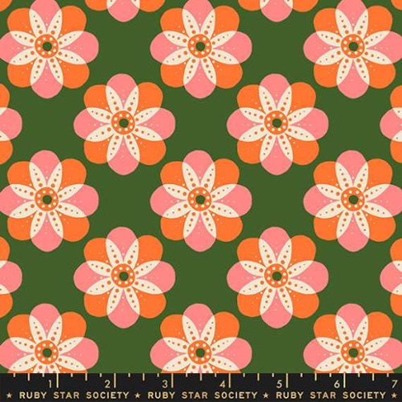 Floradora, Cherry Blossom, in Sarah Green , RS6022 14, by Jen Hewett, Ruby Star Society, sold by the 1/2 yard or the yard