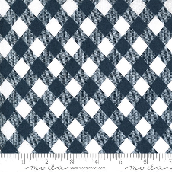 Sunday Stroll, White and Navy, 55227 15 Moda, By Bonnie and Camille, for Moda, Sold by the 1/2 yard or the yard