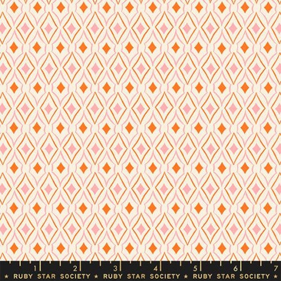 Flowerland, Diamonds Blenders Diamond Geometric, in Balmy, By Melody Miller, RS0070 12, Ruby Star, Moda, sold by the 1/2 yard or the yard.