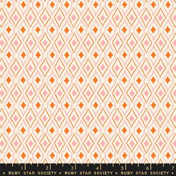 Flowerland, Diamonds Blenders Diamond Geometric, in Balmy, By Melody Miller, RS0070 12, Ruby Star, Moda, sold by the 1/2 yard or the yard.