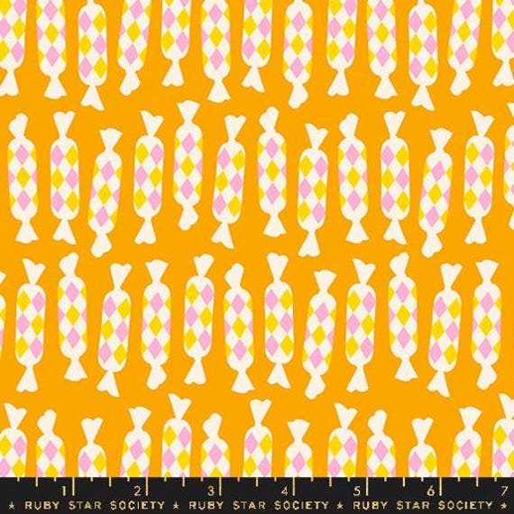 Eye Candy, Diamond Candies, Clementine, RS5159 18,  Ruby Star Society, Moda, sold by the 1/2 yard or the yard