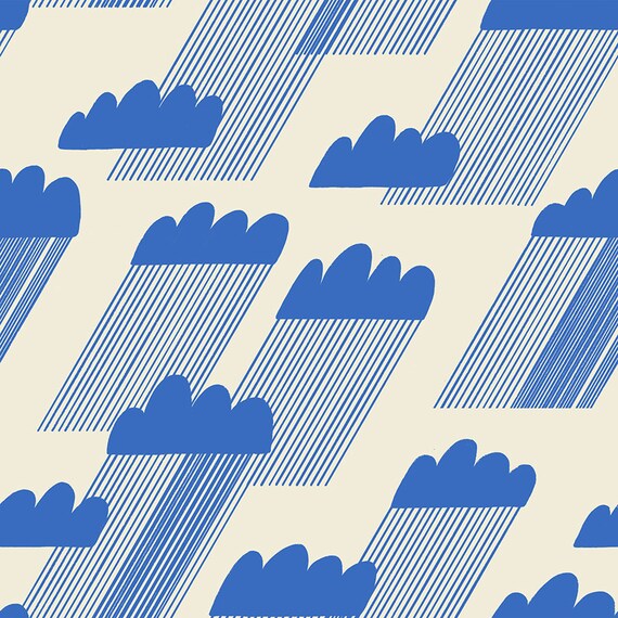 Water, Rainclouds, in Royal Blue, RS5125 11,  Ruby Star, sold by the 1/2 yard or the yard