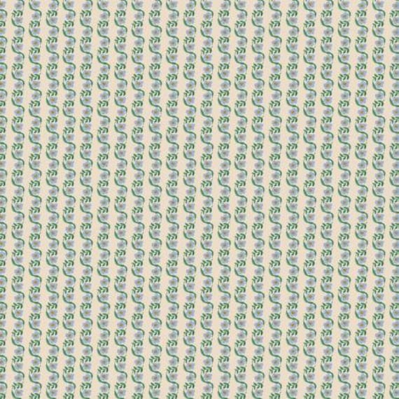 Bramble, Messina Stripe, Blue Metallic Fabric, RP911-BL2M, Rifle Paper Co, Cotton + Steel, RJR, Sold by the 1/2 yard or the yard
