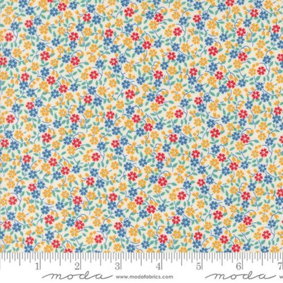 30s Playtime, Vibing Vines Small Floral, Primary, 33756 31, by Linzee McCray, for Moda, sold by the 1/2 yard or the yard