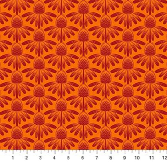 Indelible, in Tangerine, By Anna Maria Parry, for Anna Maria Textiles, sold by the yard