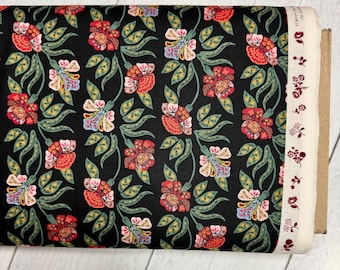 Dahlia, RP1608-BK1 Dahlia, Posy, Black Fabric, Rifle Paper Co, Cotton+Steel, sold by the yard