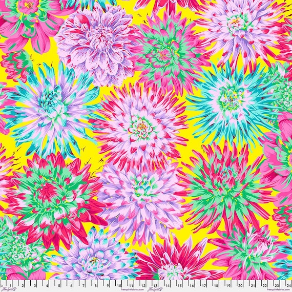 Cactus Dahlia, in Spring, By Philip Jacobs, for the Kaffe Fassett Collective, February 2026, FreeSpirit Fabrics, sold by the yard