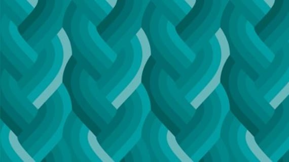 Echo Braid, in Teal, By Emily Van Hoff, 42380 20, Moda, Sold by the yard