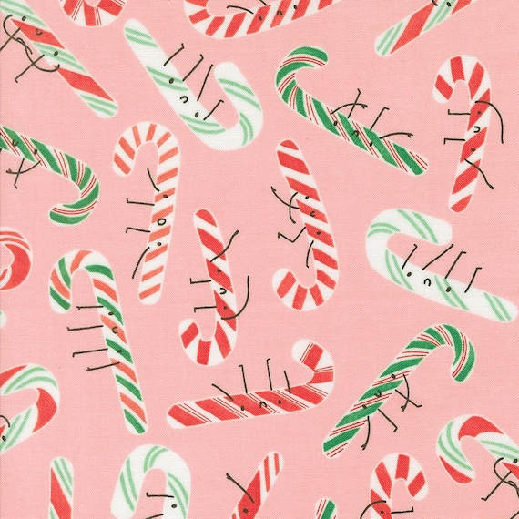 Tiny Christmas, Candy Cane Christmas, in Cotton Candy, 37134 15, by Lizzy House, for Moda, sold by the yard