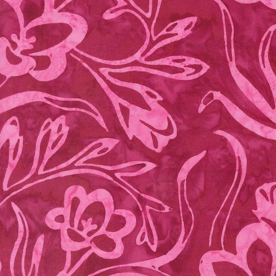 Berrylicious Batiks, Floral, in Cranberry, 4368 20, Moda, sold by the yard