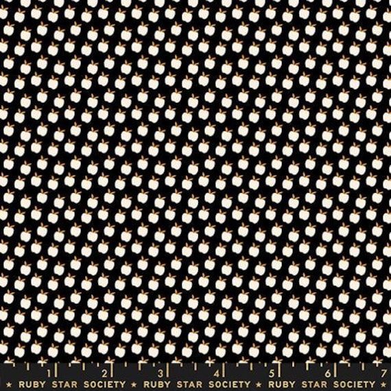 Catnap, Ditsy Apples, in Black, RS4134 17, by Alexia Abegg, Ruby Star, Moda Fabrics, sold by the yard