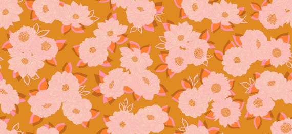 Favorite Flowers, Vintage  Flowers, Wide-back 108", in Turmeric, By Ruby Star Society, RS5152 12 Ruby Star, sold by the yard
