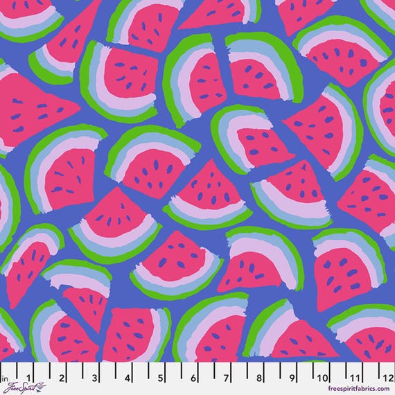 Slice, in Blue,  August 2025 Collection, by Brandon Mably, Kaffe Fassett Collective, PWBM101.BLUE, FreeSpirit Fabrics, sold by the yard