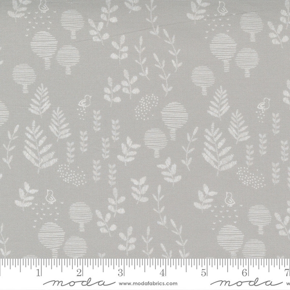 Little Ducklings, in Warm Grey, 25104 14 Moda, By Paper And Cloth, Sold by the 1/2 yard or the yard