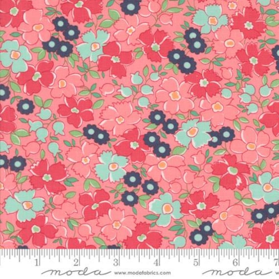 Summertime, Flower Patch Florals, in Blush, 55323 14, By  Camille Roskelley, for Moda, sold by the 1/2 yard or the yard