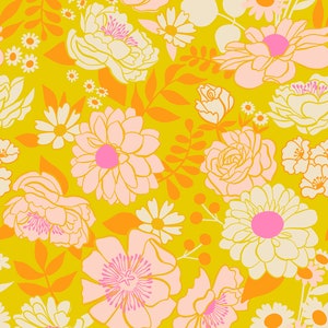 Rise And Shine, Morning Bloom, in Golden Hour, RS0077 12, Ruby Star, sold by the 1/2 yard or the yard