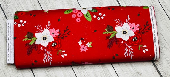 Holly Holiday, Main Red, C10880-RED, By Christopher Thompson, for Riley Blake, sold by the 1/2 yard or the yard