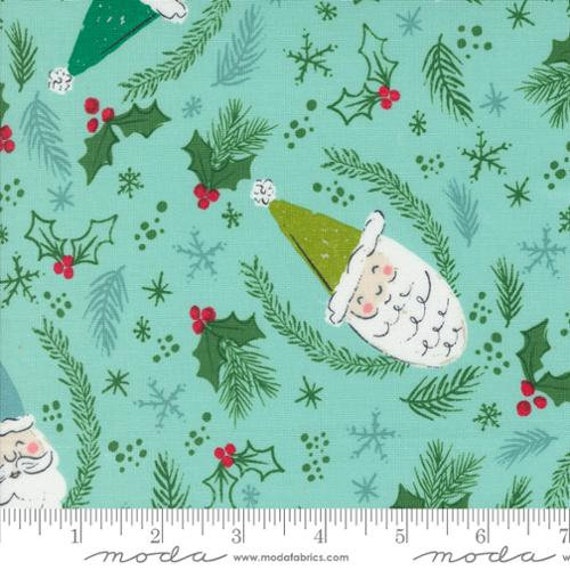 Cozy Wonderland, Jolly St Nick Christmas Santa, in Icecle, 45590 17,  Fancy That Design House, Moda, sold by the 1/2 yard or the yard
