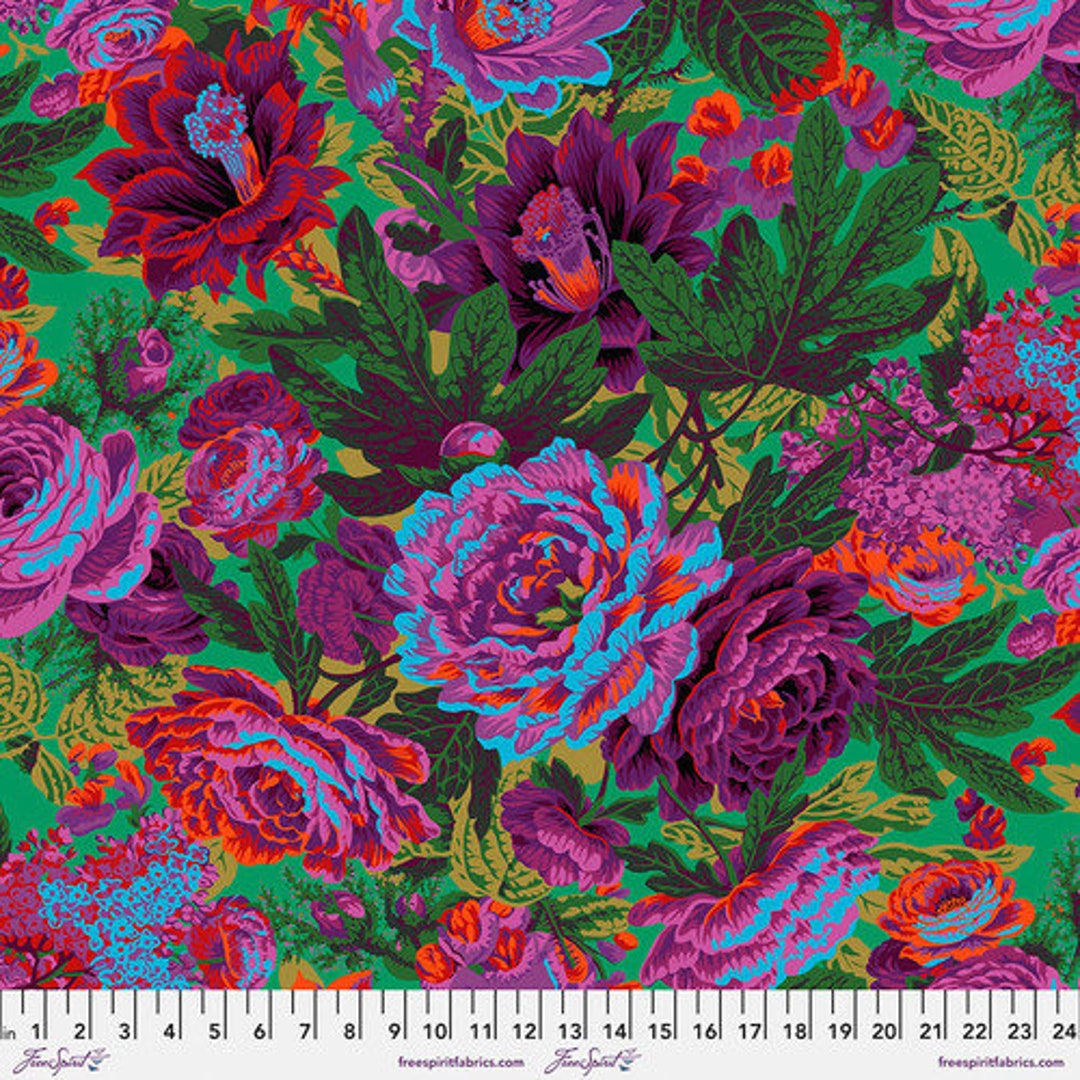 Floral Burst, in Green, Kaffe Fassett Collective, Feb 2023, Freespirit ...