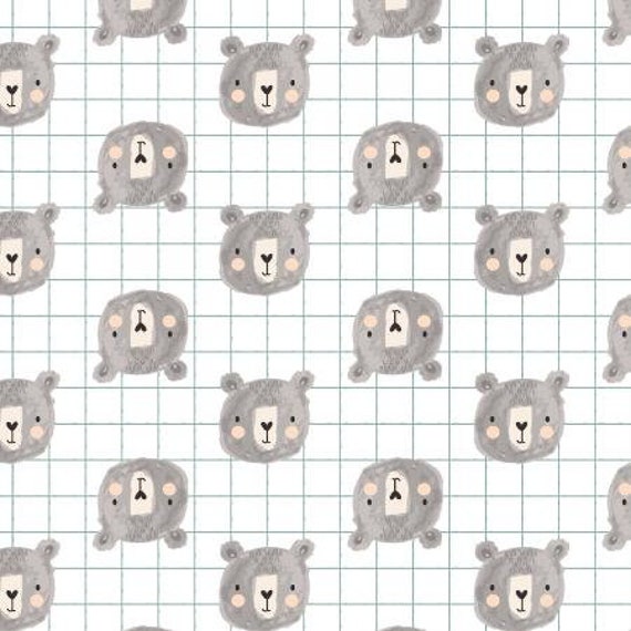 Wild Ones, Oso, Calming Grey Fabric, RJ4101-CG1, By RJR/Cotton and Steel, Sold by the 1/2 yard or the yard