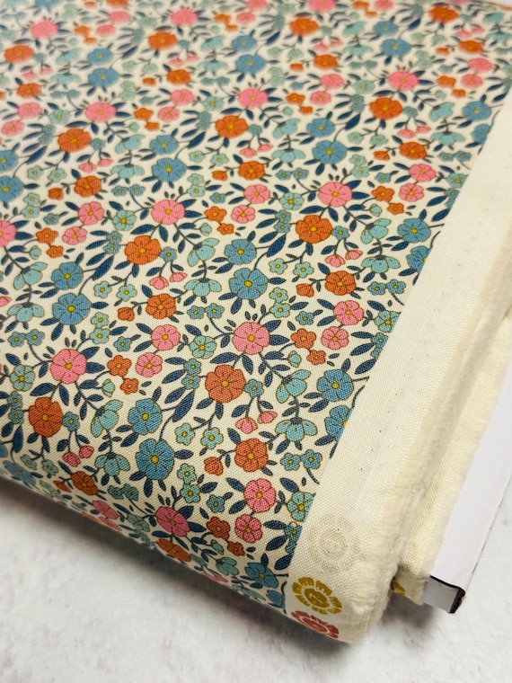 Wallflower, Janice, in Blue, By  Tone Finnanger, Tilda Fabric's, sold by the yard