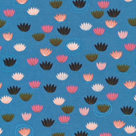 SPRING RIVIÉRE, Floating Flora, Organic Cotton, By Kate Merritt, Cloud 9 Fabrics, sold by the 1/2 yard or the yard