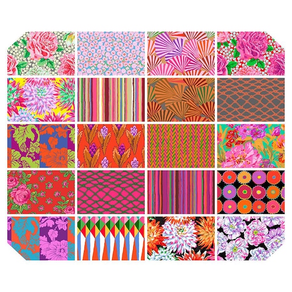 Kaffe Fassett Collective, Feb 2026, Design Strip - Warm, FreeSpirit Fabrics, 42 pieces
