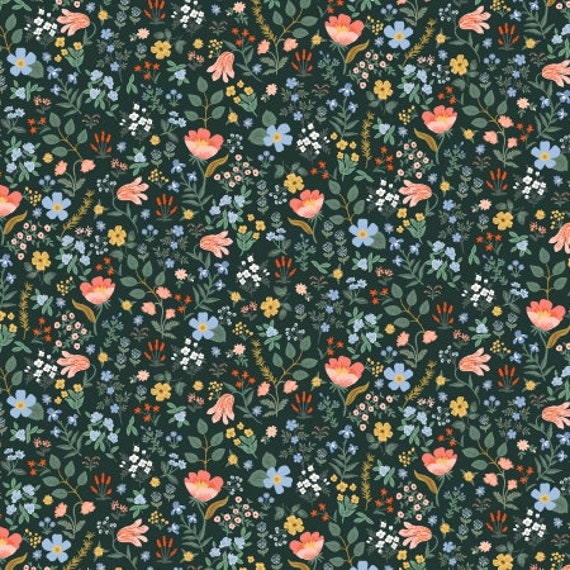 Curio, Bramble Fields, Hunter Fabric, RP1108-HU2, By Rifle Paper Co, for Cotton+Steel Fabrics, sold by the 1/2 yard or the yard