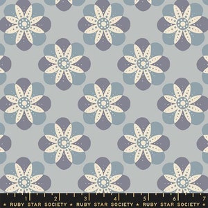 Floradora, Cherry Blossom, in Steal, RS6022 14, by Jen Hewett, Ruby Star Society, sold by the 1/2 yard or the yard